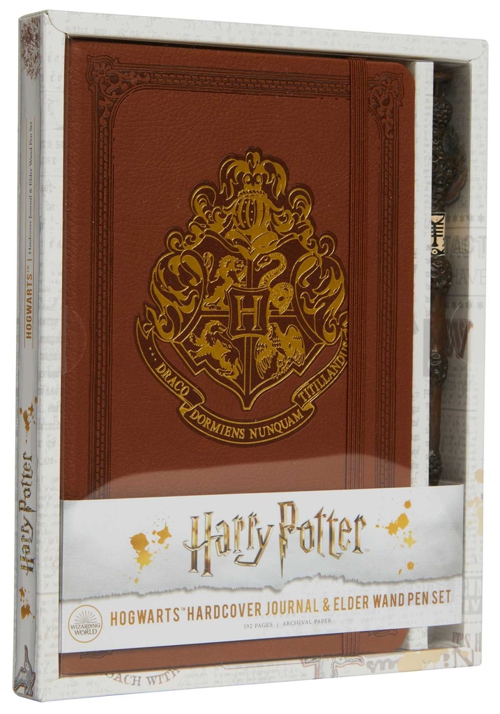 HARRY POTTER: HOGWARTS HARDCOVER JOURNAL AND ELDER WAND PEN SET