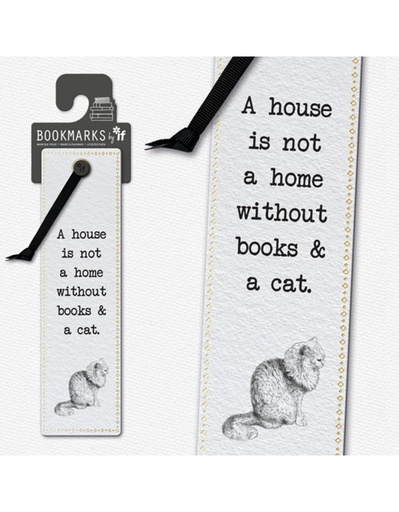 [5035393155063] Literary Bookmarks - Books & A Cat