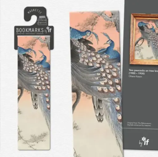 [5035393151126] Classics Magnetic Bookmarks - Two Peacocks