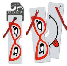 [5035393162092] Pull - a - Face Bookmarks - Red Glasses