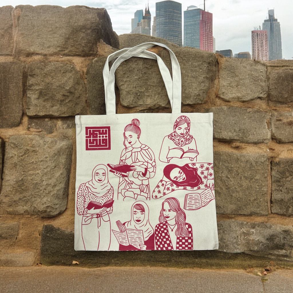 Women Pink Illustration Tote Bag