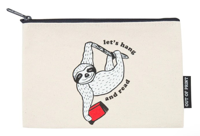 Book Sloth - Let's Hang and Read pouch