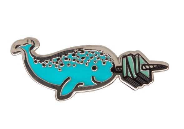 Read Like a Narwhal Enamel Pin