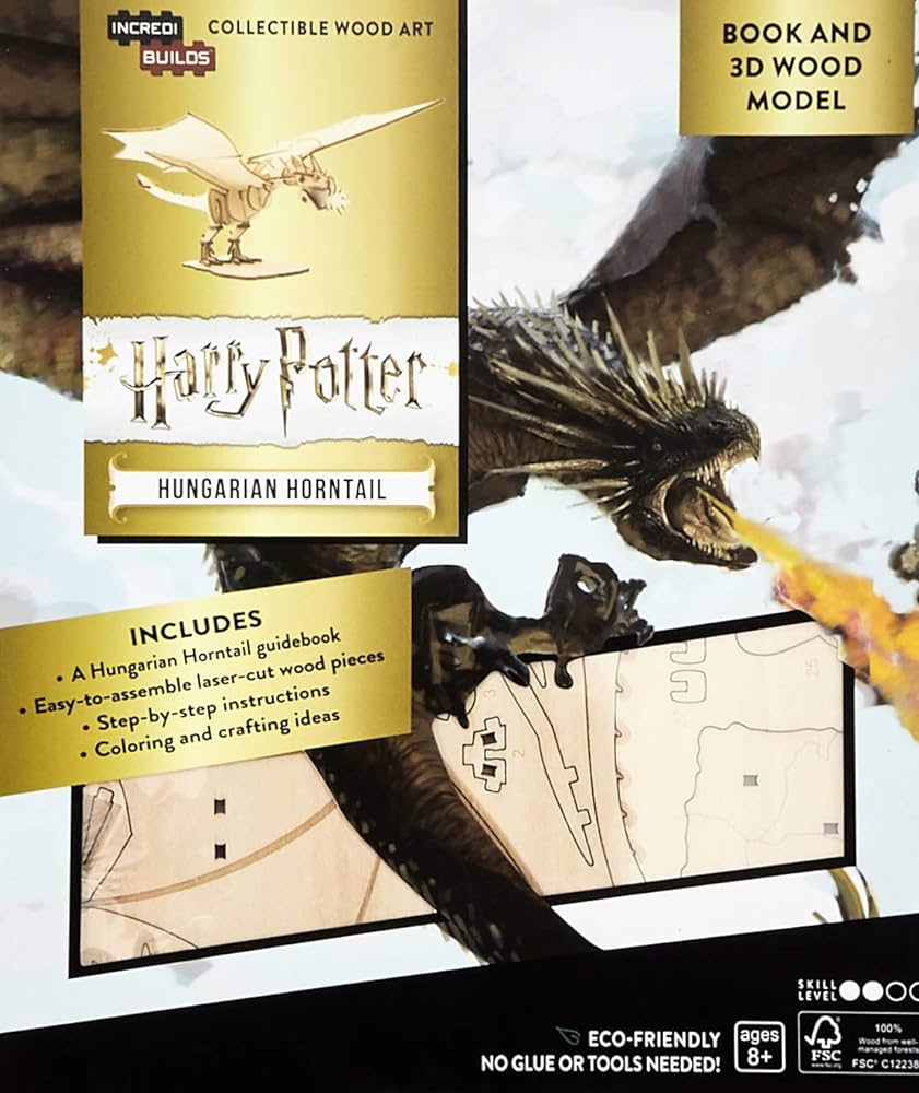 IncrediBuilds: Harry Potter: Hungarian Horntail Book and 3D Wood Model