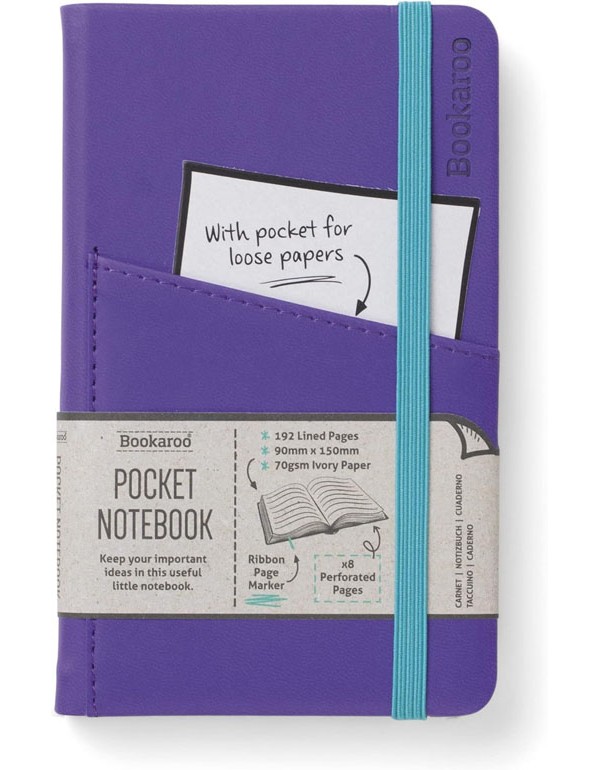 Bookaroo POCKET Notebook (A6) JOURNAL - PURPLE