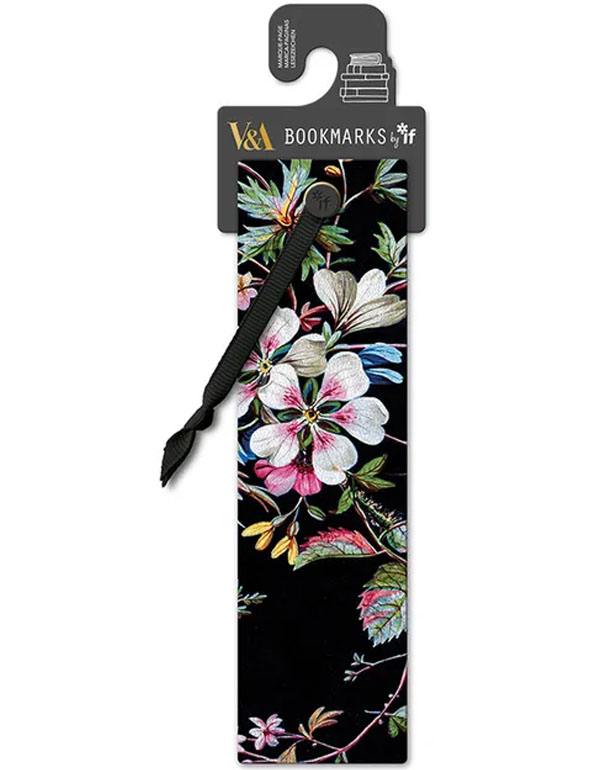 V&A Bookmark - Black Floral