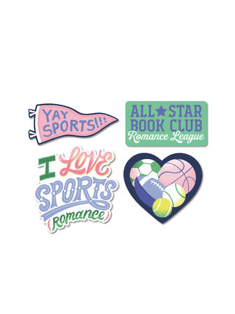 I Love Sports (Romance) Stickers - Sticker Set of 4
