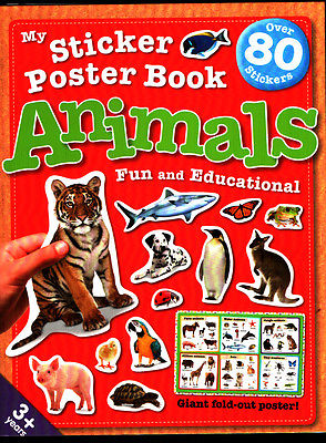 MY STICKER POSTER BOOK ANIMALS