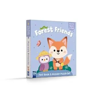 First book and wooden puzzle set - Forest friends