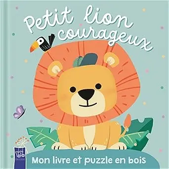 Mon Livre et Puzzle en Bois / Petit Lion Courageux