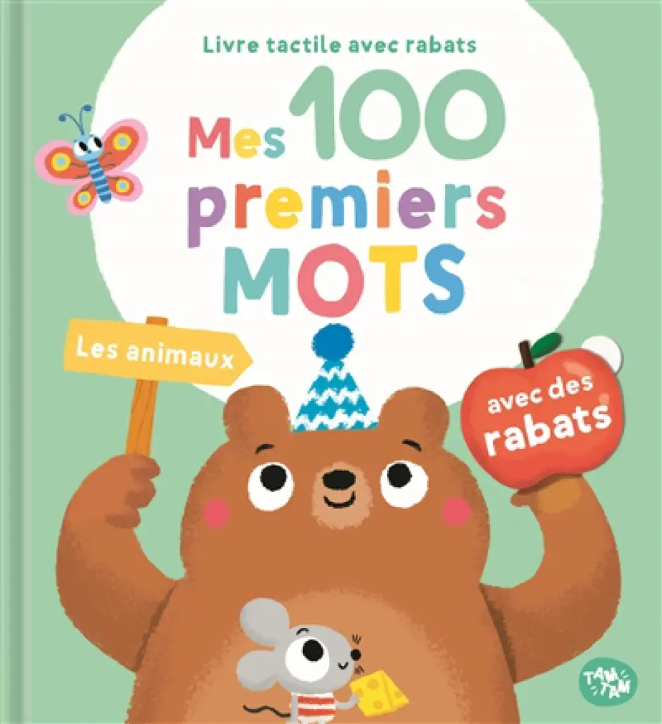Mes 100 Premiers Mots: Livre Tactile Avec Rabats / Les Animaux
