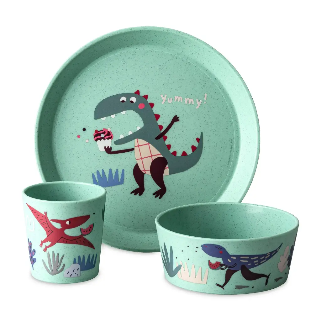 CONNECT REX Small Plate + Bowl + Cup,Grey