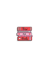 [9798217107834] Buy Me A Book Stack Enamel Pin