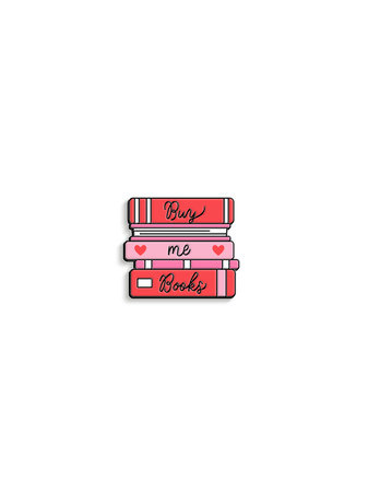 [9798217107834] Buy Me A Book Stack Enamel Pin