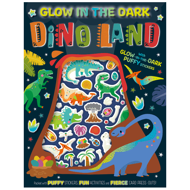 [9781803373409] Glow-in-the-Dark Puffy Stickers Dino Land Activity Book