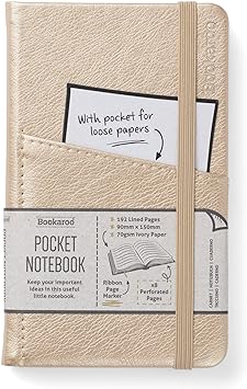 [5035393430139] Bookaroo POCKET Notebook (A6) JOURNAL - GOLD