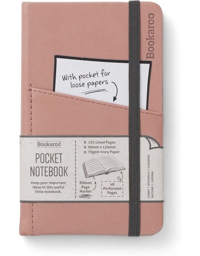 [5035393430320] Bookaroo POCKET Notebook (A6) JOURNAL - BLUSH