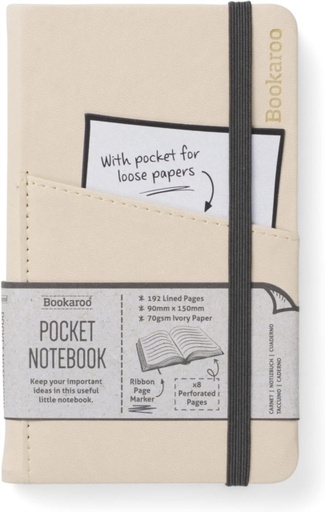 [5035393430344] Bookaroo POCKET Notebook (A6) JOURNAL - CREAM
