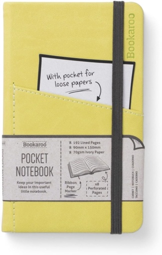 [5035393430368] Bookaroo POCKET Notebook (A6) JOURNAL - LIME