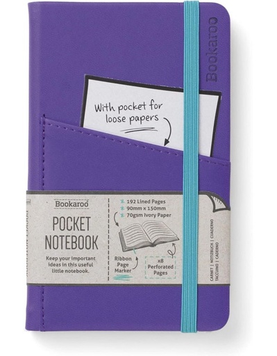 [5035393430429] Bookaroo POCKET Notebook (A6) JOURNAL - PURPLE