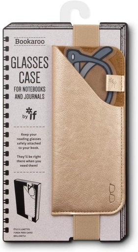 [5035393412050] Bookaroo Glasses Case - Gold