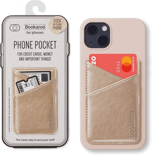 [5035393405236] Bookaroo Phone Pocket - Gold