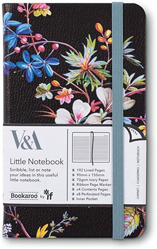 [5035393496029] V&A Bookaroo JOURNAL A6 - Kilburn Black Floral