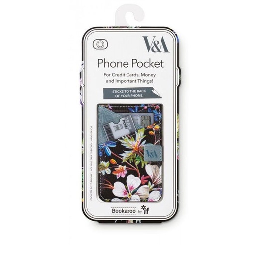 [5035393493028] V&A Bookaroo Phone Pocket - Kilburn Black Floral