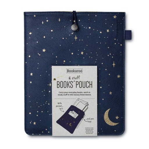 [5035393484101] Bookaroo Books & Stuff Pouch - Moon & Stars