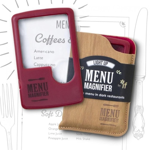 [5035393460020] Light Up Menu Magnifier - Burgundy