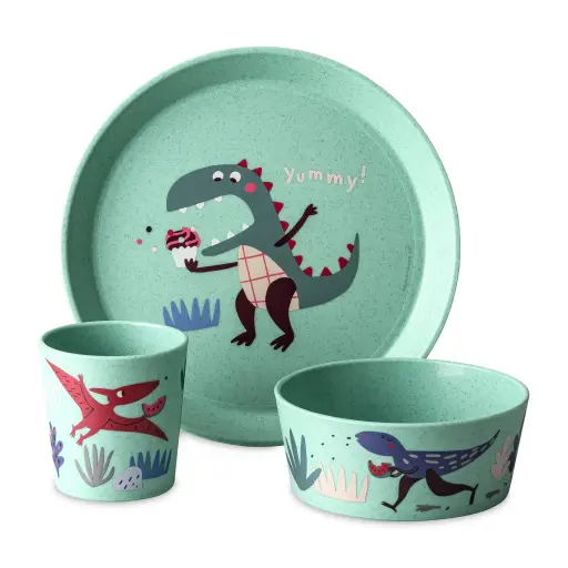 [4002942674383] CONNECT REX Small Plate + Bowl + Cup,Grey